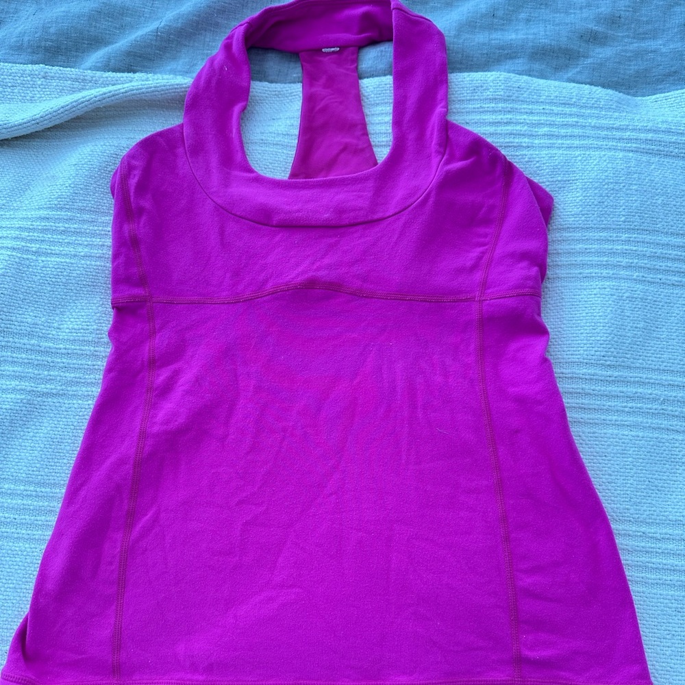 Lulu hot pink top with built in bra